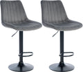 2-delige set Fluwelen Barkrukken - Barstoelen - Optimaal Zitcomfort Kleur donkergrijs