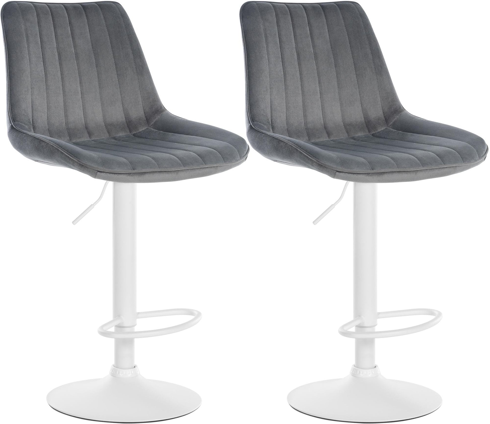 Set van 2 Fluwelen Barkrukken - Hoge Krukken - Optimaal Zitcomfort en Stabiliteit Kleur donkergrijs