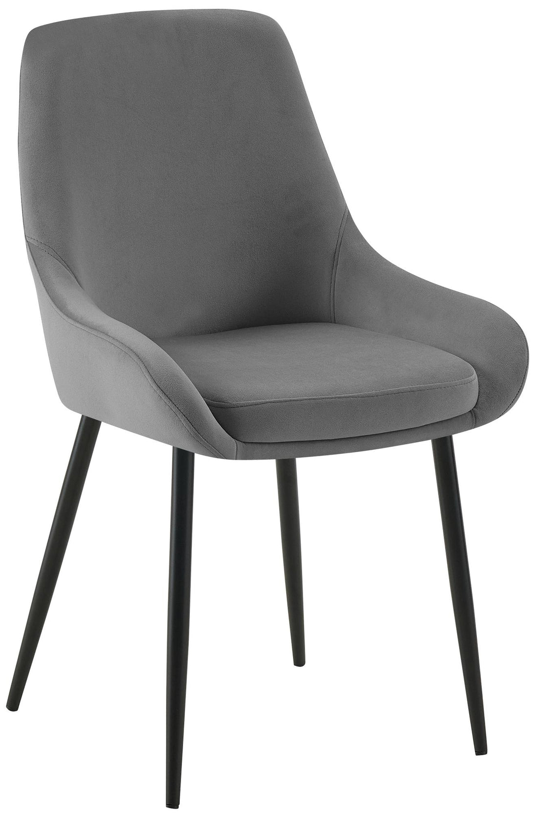 Eetkamerstoel, Dining Chair, Royale Comfort, Metalen Onderstel - Fluwelen Bekleding Kleur donkergrijs Materiaal onderstel Metaal matzwart
