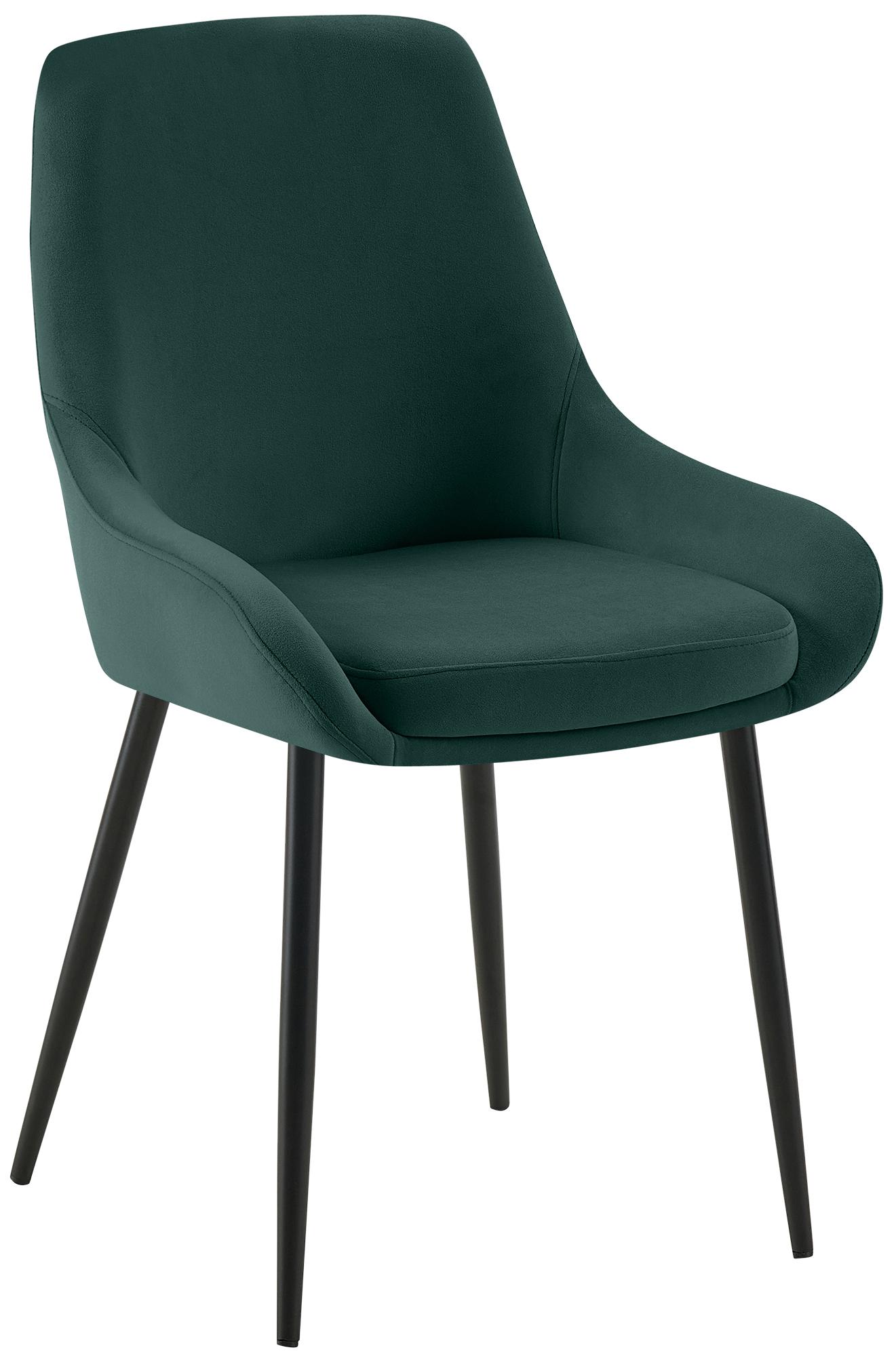 Eetkamerstoel, Dining Chair, Royale Comfort, Metalen Onderstel - Fluwelen Bekleding Kleur groen Materiaal onderstel Metaal matzwart