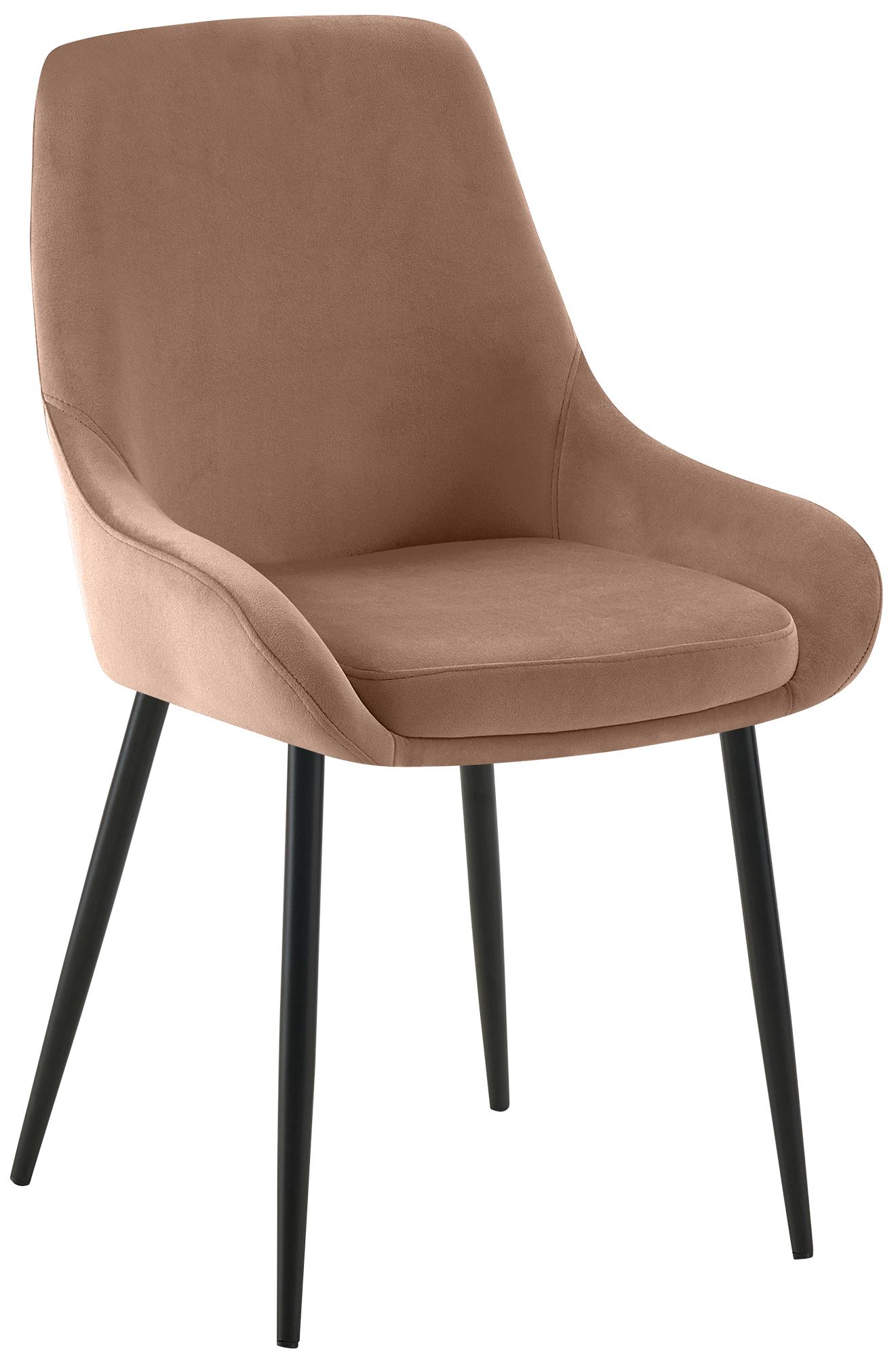 Eetkamerstoel, Dining Chair, Royale Comfort, Metalen Onderstel - Fluwelen Bekleding Kleur bruin Materiaal onderstel Metaal matzwart