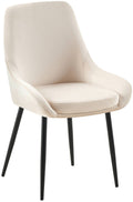 Eetkamerstoel, Dining Chair, Royale Comfort, Metalen Onderstel - Fluwelen Bekleding Kleur crème Materiaal onderstel Metaal matzwart