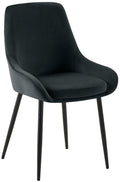 Eetkamerstoel, Dining Chair, Royale Comfort, Metalen Onderstel - Fluwelen Bekleding Kleur zwart Materiaal onderstel Metaal matzwart