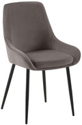 Eetkamerstoel, Dining Chair, Royale Comfort, Metalen Onderstel - Fluwelen Bekleding Kleur antraciet Materiaal onderstel Metaal matzwart