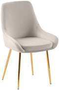 Eetkamerstoel, Dining Chair, Royale Comfort, Metalen Onderstel - Fluwelen Bekleding Kleur grijs Materiaal onderstel Metaalgoud