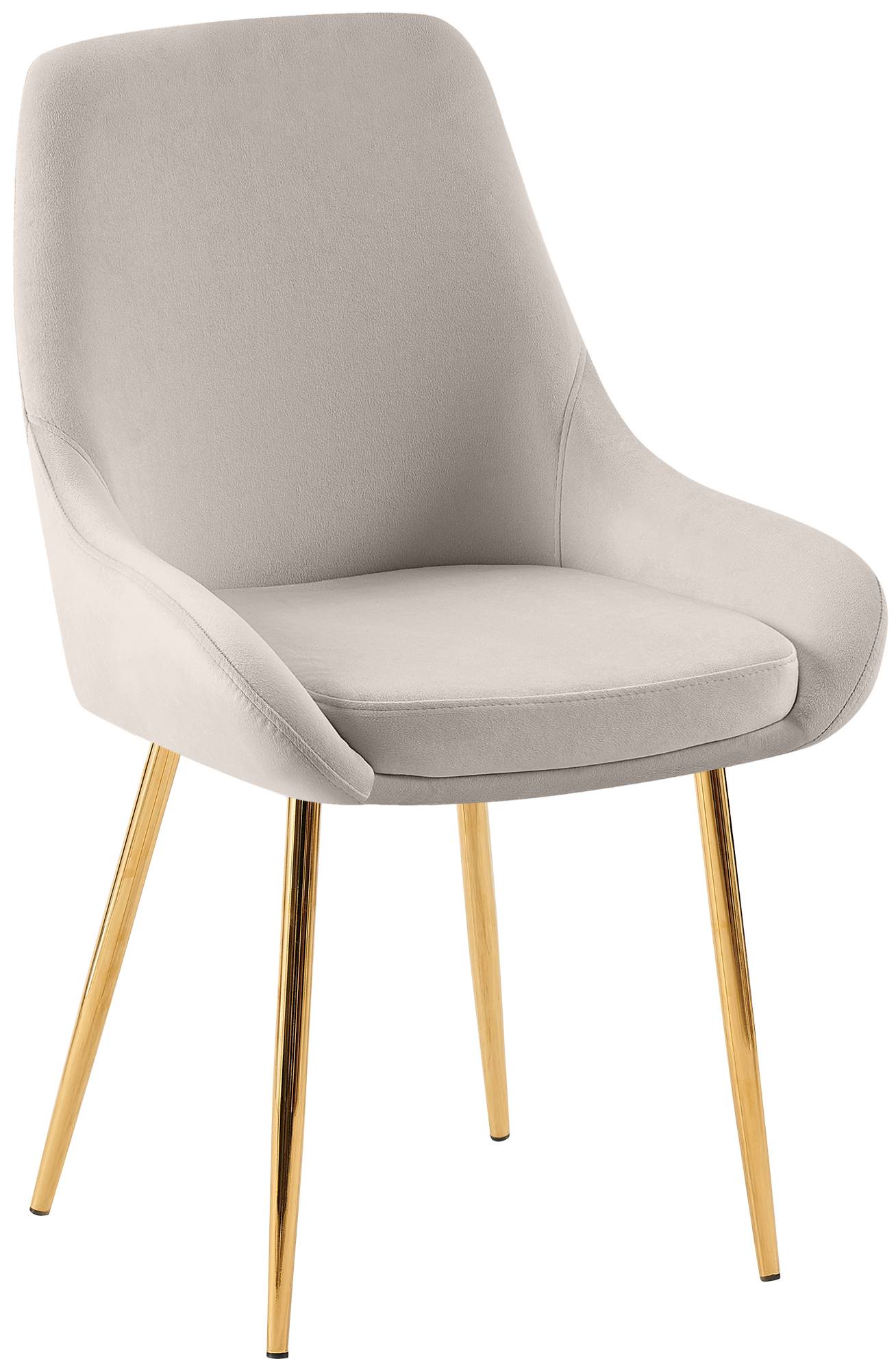 Eetkamerstoel, Dining Chair, Royale Comfort, Metalen Onderstel - Fluwelen Bekleding Kleur grijs Materiaal onderstel Metaalgoud