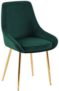 Eetkamerstoel, Dining Chair, Royale Comfort, Metalen Onderstel - Fluwelen Bekleding Kleur groen Materiaal onderstel Metaalgoud