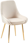 Eetkamerstoel, Dining Chair, Royale Comfort, Metalen Onderstel - Fluwelen Bekleding Kleur crème Materiaal onderstel Metaalgoud