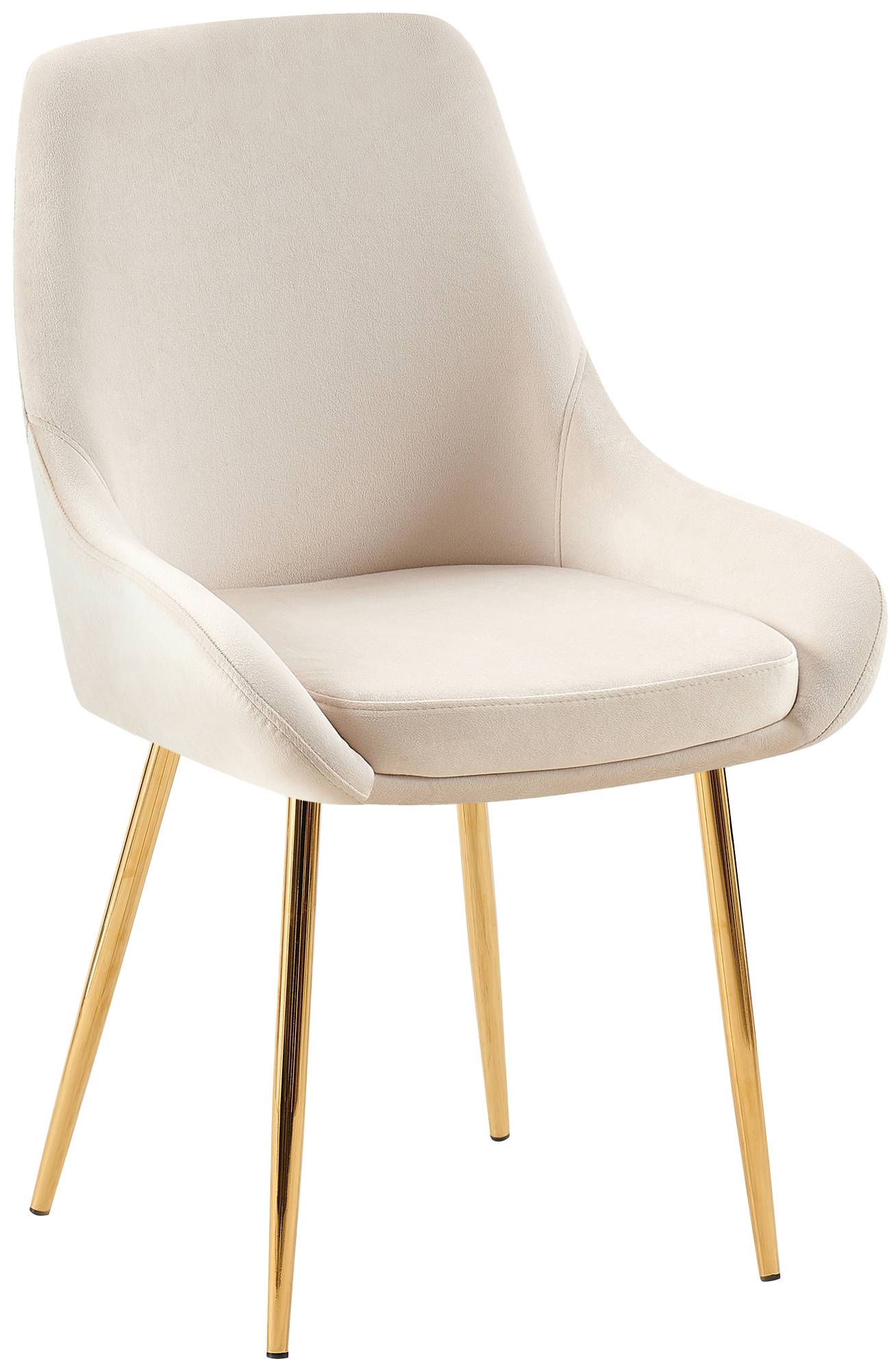 Eetkamerstoel, Dining Chair, Royale Comfort, Metalen Onderstel - Fluwelen Bekleding Kleur crème Materiaal onderstel Metaalgoud