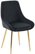 Eetkamerstoel, Dining Chair, Royale Comfort, Metalen Onderstel - Fluwelen Bekleding Kleur zwart Materiaal onderstel Metaalgoud