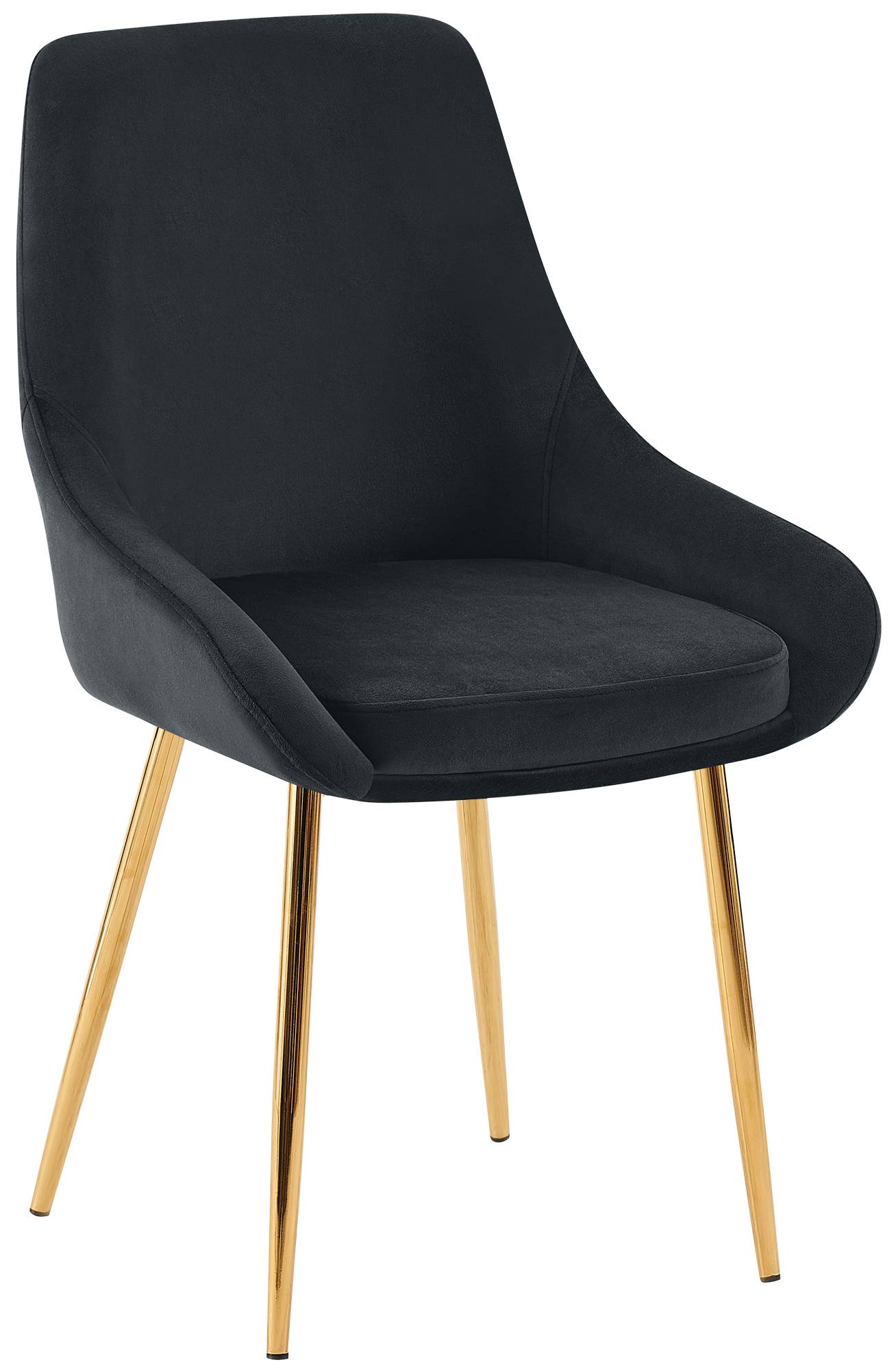 Eetkamerstoel, Dining Chair, Royale Comfort, Metalen Onderstel - Fluwelen Bekleding Kleur zwart Materiaal onderstel Metaalgoud