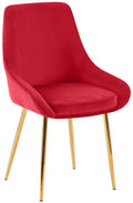 Eetkamerstoel, Dining Chair, Royale Comfort, Metalen Onderstel - Fluwelen Bekleding Kleur rood Materiaal onderstel Metaalgoud