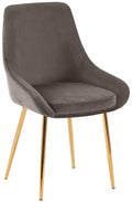 Eetkamerstoel, Dining Chair, Royale Comfort, Metalen Onderstel - Fluwelen Bekleding Kleur antraciet Materiaal onderstel Metaalgoud
