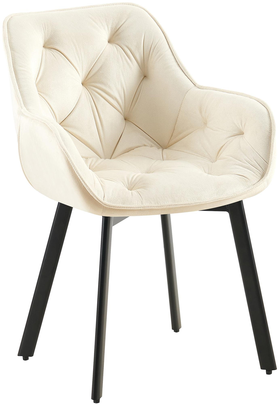 Eetkamerstoel - Fluwelen Fauteuil, 180° Draaibaar Design, Luxe Comfort Kleur crème