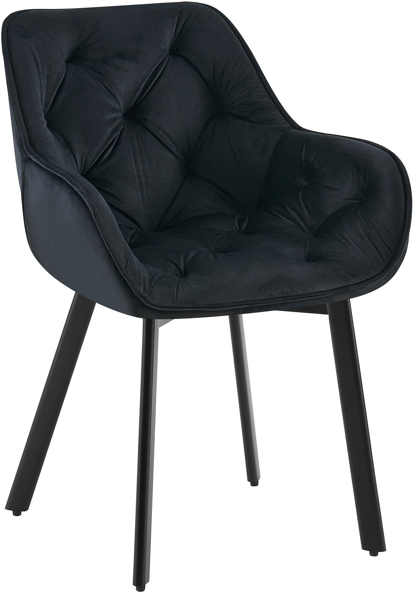 Eetkamerstoel - Fluwelen Fauteuil, 180° Draaibaar Design, Luxe Comfort Kleur zwart