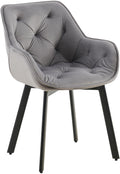 Eetkamerstoel - Fluwelen Fauteuil, 180° Draaibaar Design, Luxe Comfort Kleur donkergrijs