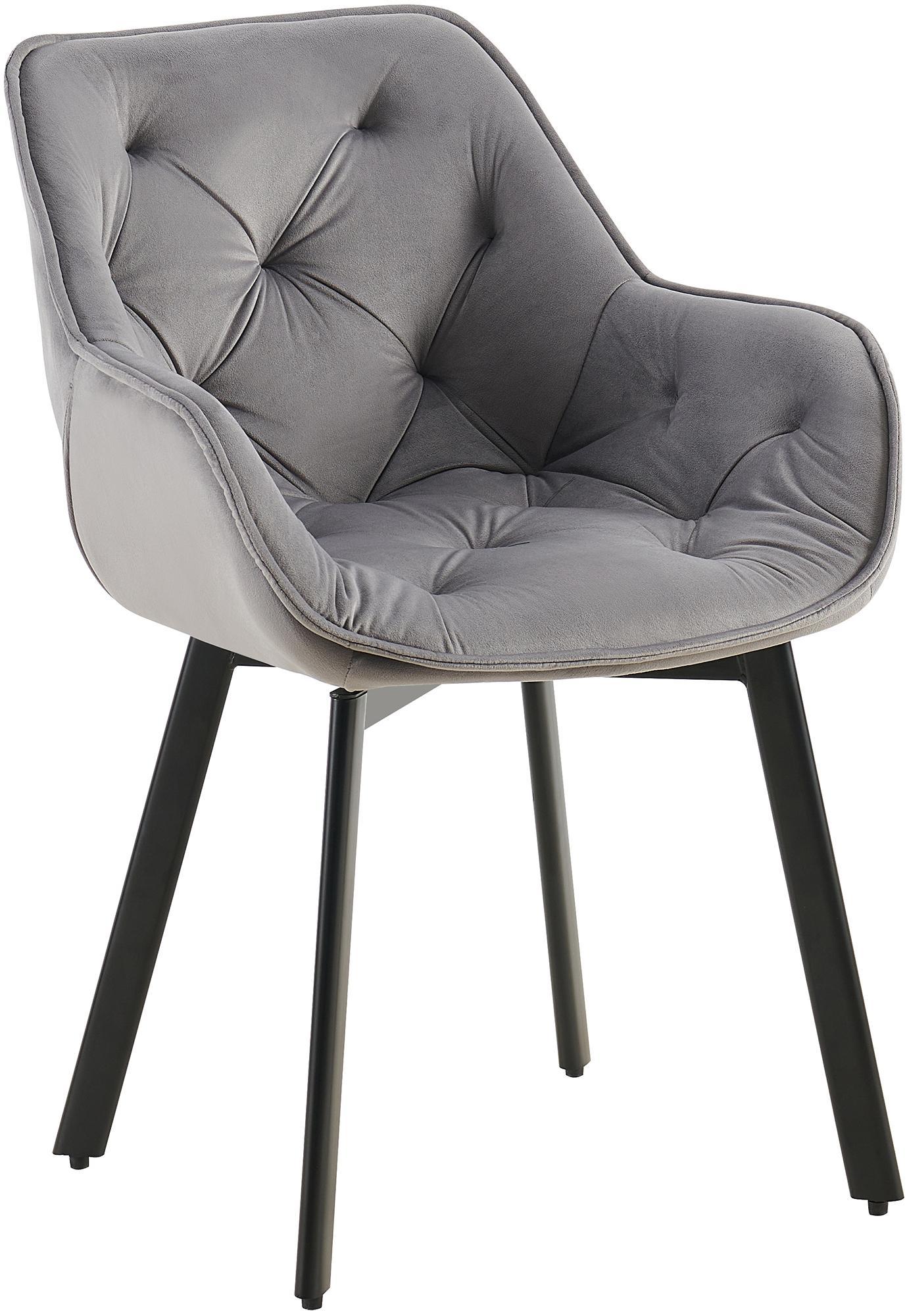 Eetkamerstoel - Fluwelen Fauteuil, 180° Draaibaar Design, Luxe Comfort Kleur donkergrijs