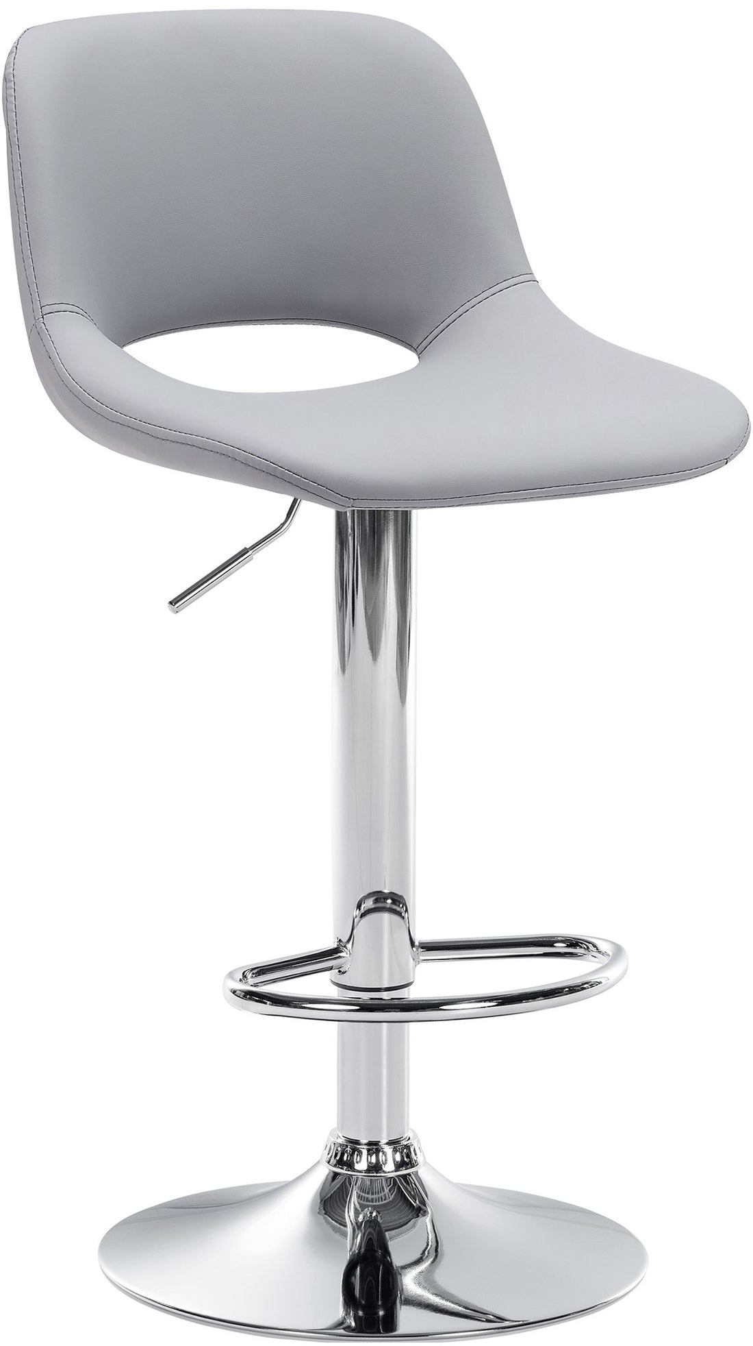 Kunstleren Barkruk - Stijlvolle Hoge Zit - Comfort met Hoogteverstelling en 360° Rotatie Kleur grijs