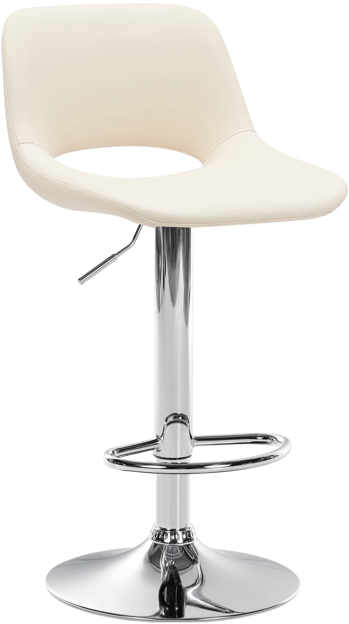 Verstelbare Barkruk - Kruk - Comfortabel Design, Ingebouwde Voetsteun Kleur crème