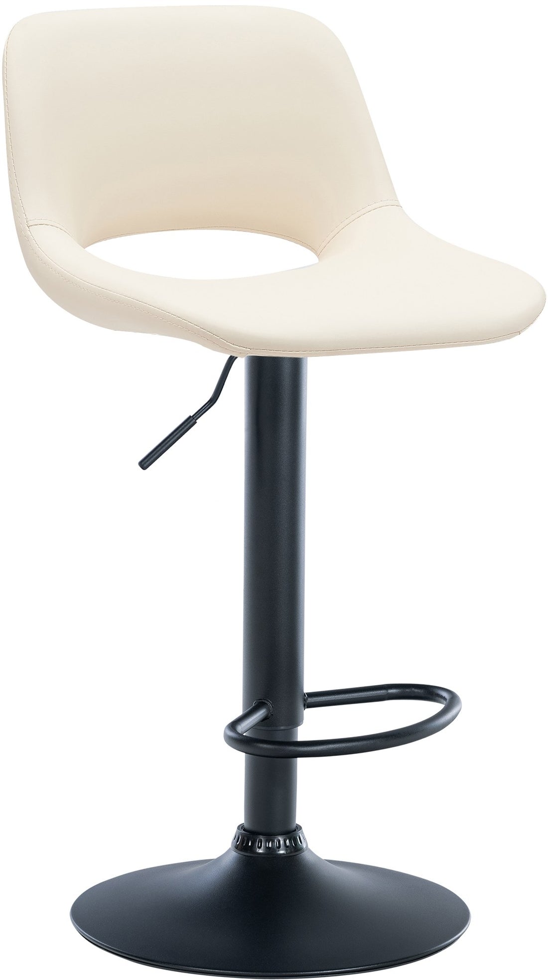 Barkruk Kunstleer - Design Stoel - Comfortabele zitting, 360° draaibaar en in hoogte verstelbaar Kleur crème
