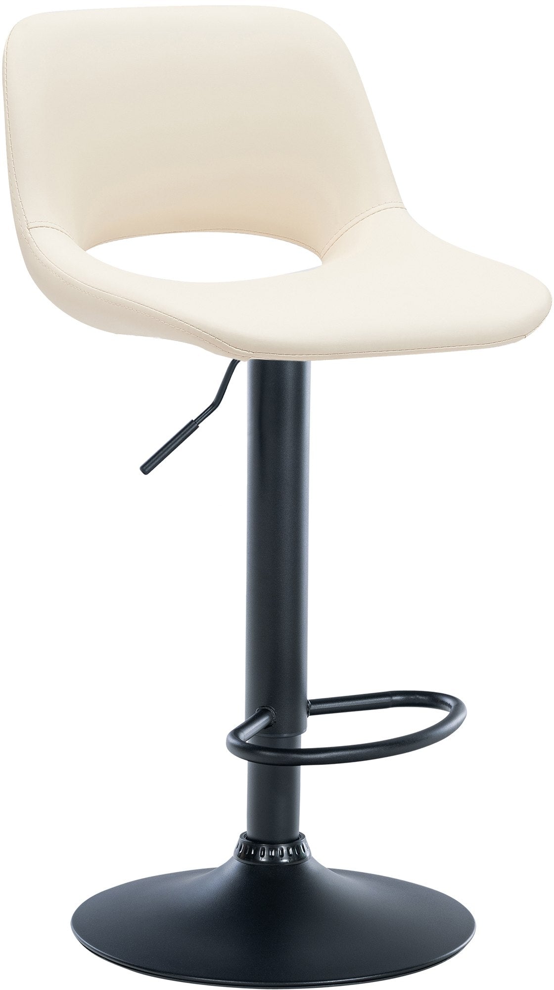 Barkruk Kunstleer - Design Stoel - Comfortabele zitting, 360° draaibaar en in hoogte verstelbaar Kleur crème