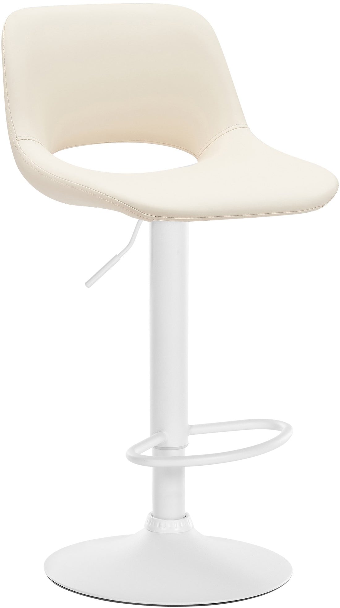 Barkruk Kunstleer - Stoel - Verstelbaar & Draaibaar, Comfort en Stijl voor Keuken en Bar Kleur crème