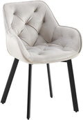 Eetkamerstoel - Fluwelen Fauteuil, 180° Draaibaar Design, Luxe Comfort Kleur grijs