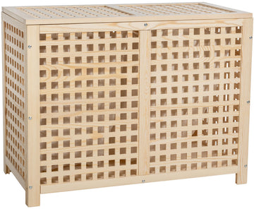 Wasopbergsysteem - Wasmand - Ventilatiegaten voor frisse was, Houten Constructie Kleur natuur