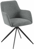 Eetkamerstoel Stoffen Bekleding - Fauteuilachtige Stoel, Extra Bewegingsvrijheid - Swivel 180º Kleur grijs