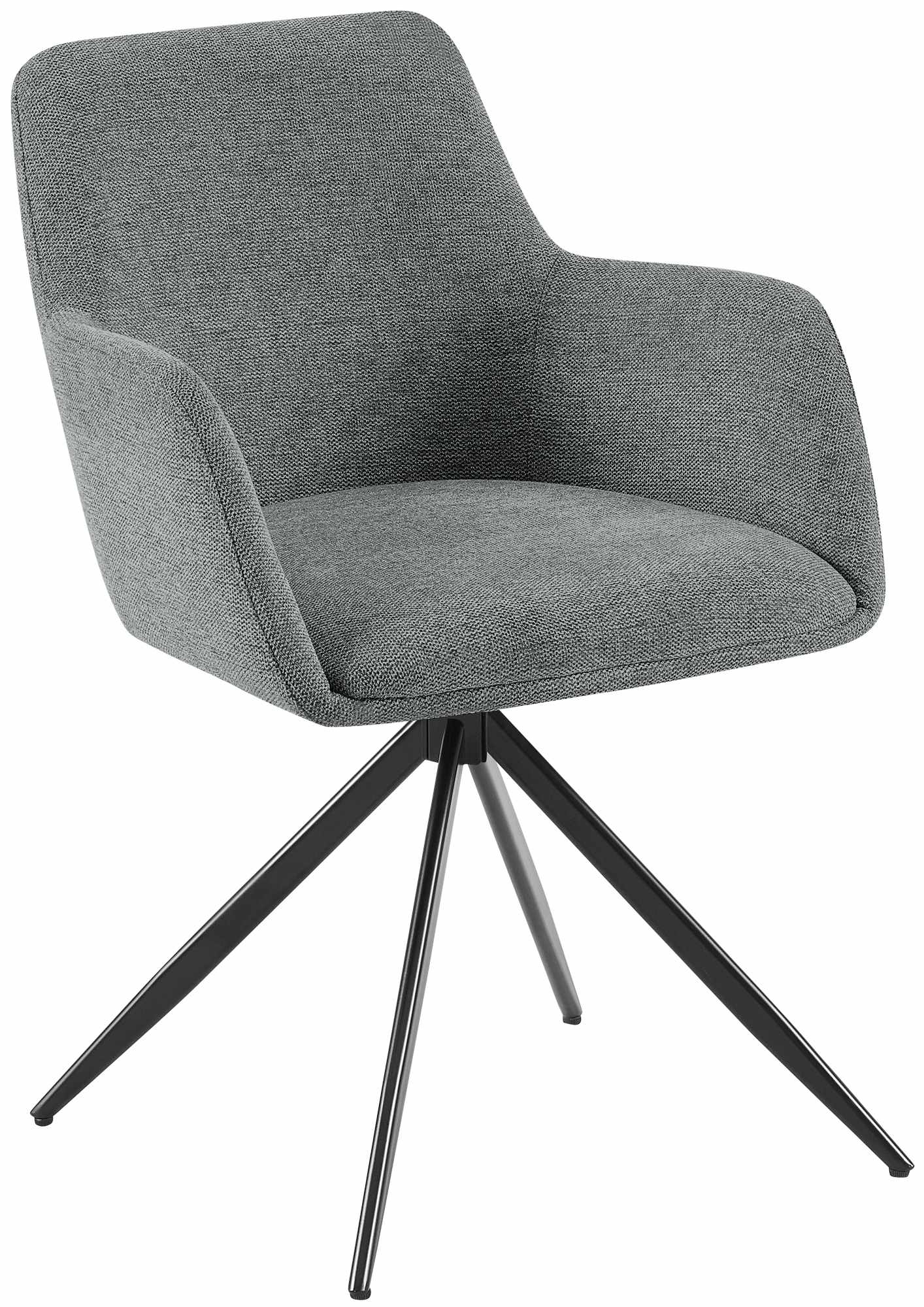 Eetkamerstoel Stoffen Bekleding - Fauteuilachtige Stoel, Extra Bewegingsvrijheid - Swivel 180º Kleur grijs