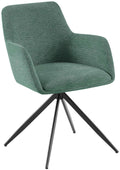 Eetkamerstoel Stoffen Bekleding - Fauteuilachtige Stoel, Extra Bewegingsvrijheid - Swivel 180º Kleur groen