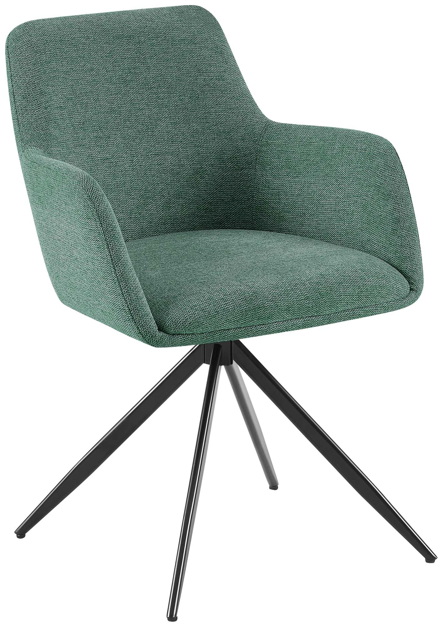 Eetkamerstoel Stoffen Bekleding - Fauteuilachtige Stoel, Extra Bewegingsvrijheid - Swivel 180º Kleur groen