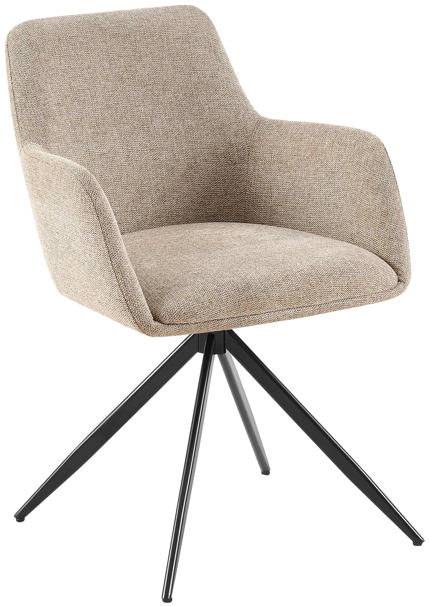 Eetkamerstoel Stoffen Bekleding - Fauteuilachtige Stoel, Extra Bewegingsvrijheid - Swivel 180º Kleur taupe