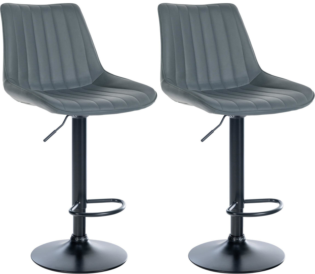 Barkrukken Set van 2 - Kunstleren Stoelen, Ongeëvenaard Comfort, Metaal Frame Kleur grijs