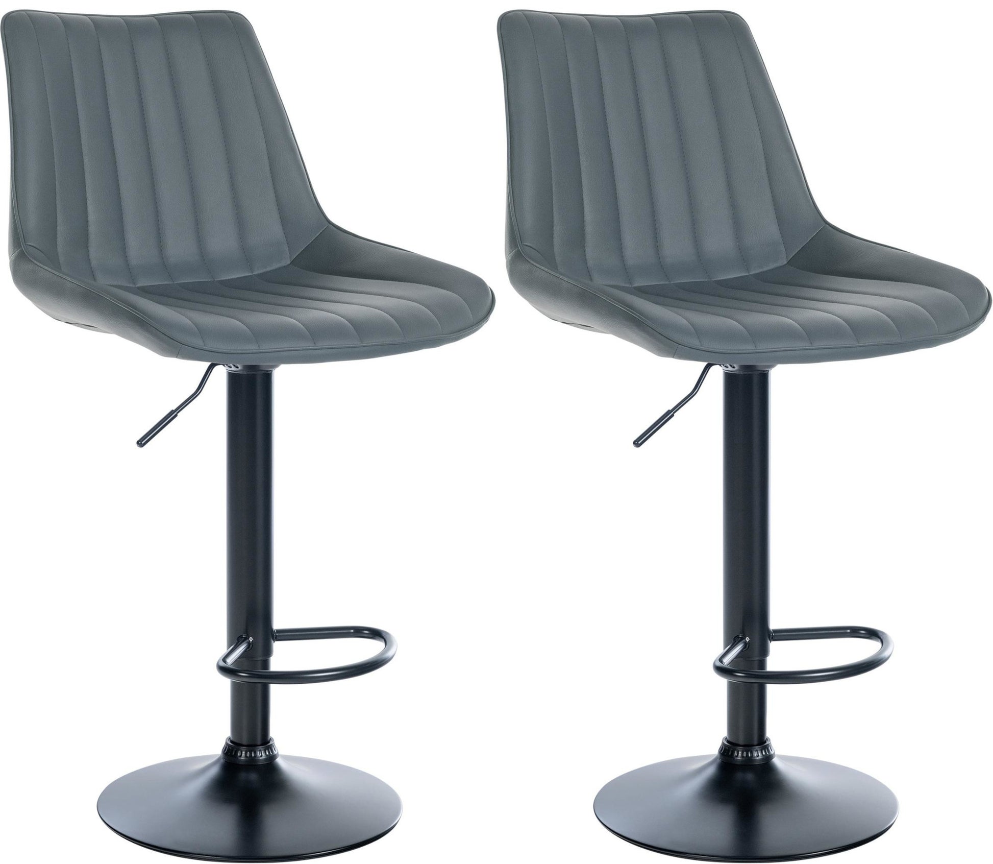 Barkrukken Set van 2 - Kunstleren Stoelen, Ongeëvenaard Comfort, Metaal Frame Kleur grijs