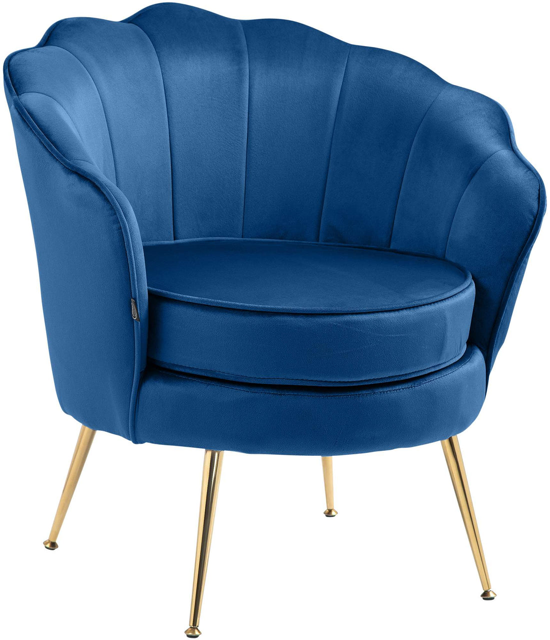 Fauteuil met Fluwelen Bekleding - Stoel - Hoog Zitcomfort & Nostalgisch Design Kleur blauw