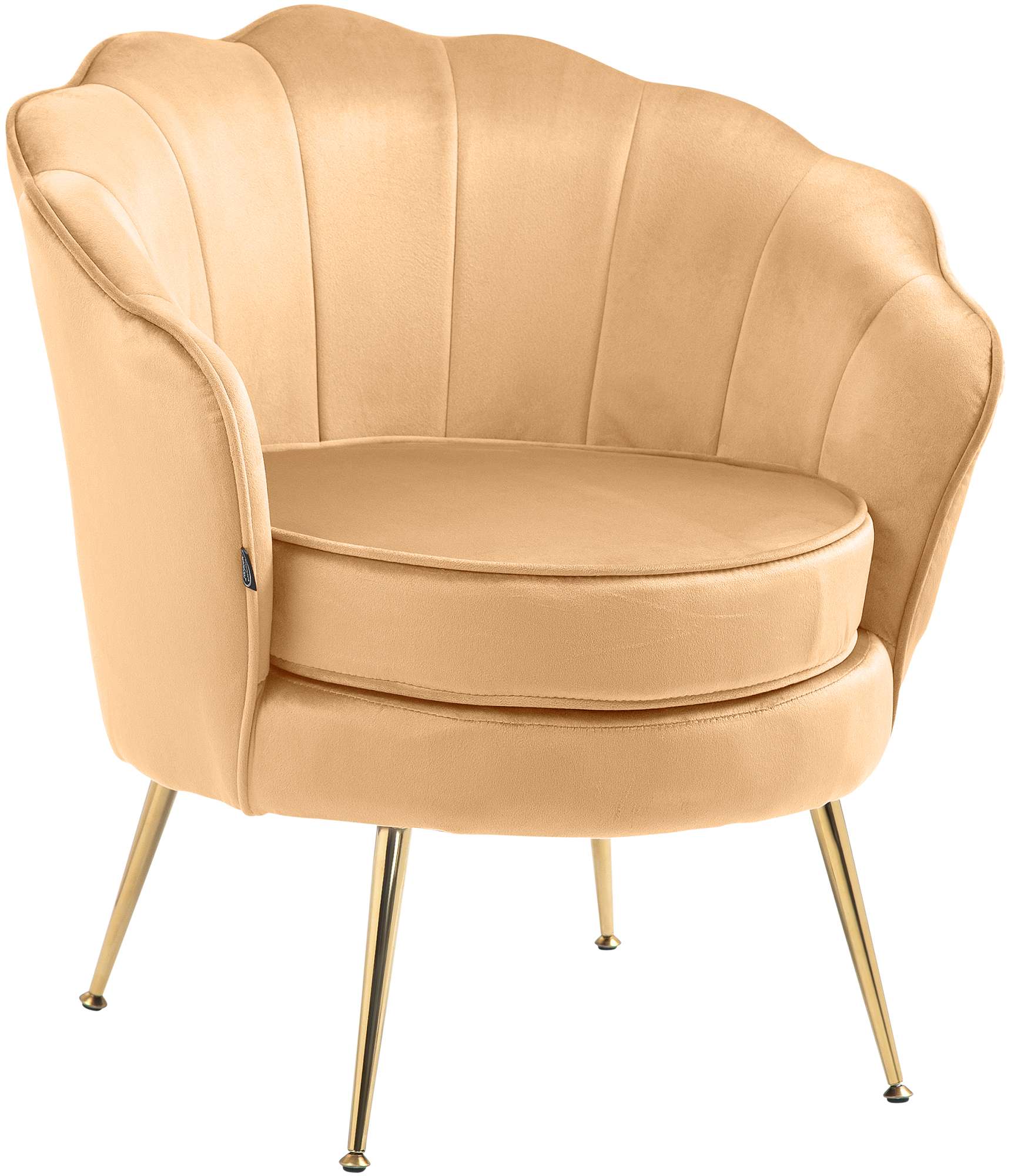 Fauteuil met Fluwelen Bekleding - Stoel - Hoog Zitcomfort & Nostalgisch Design Kleur geel