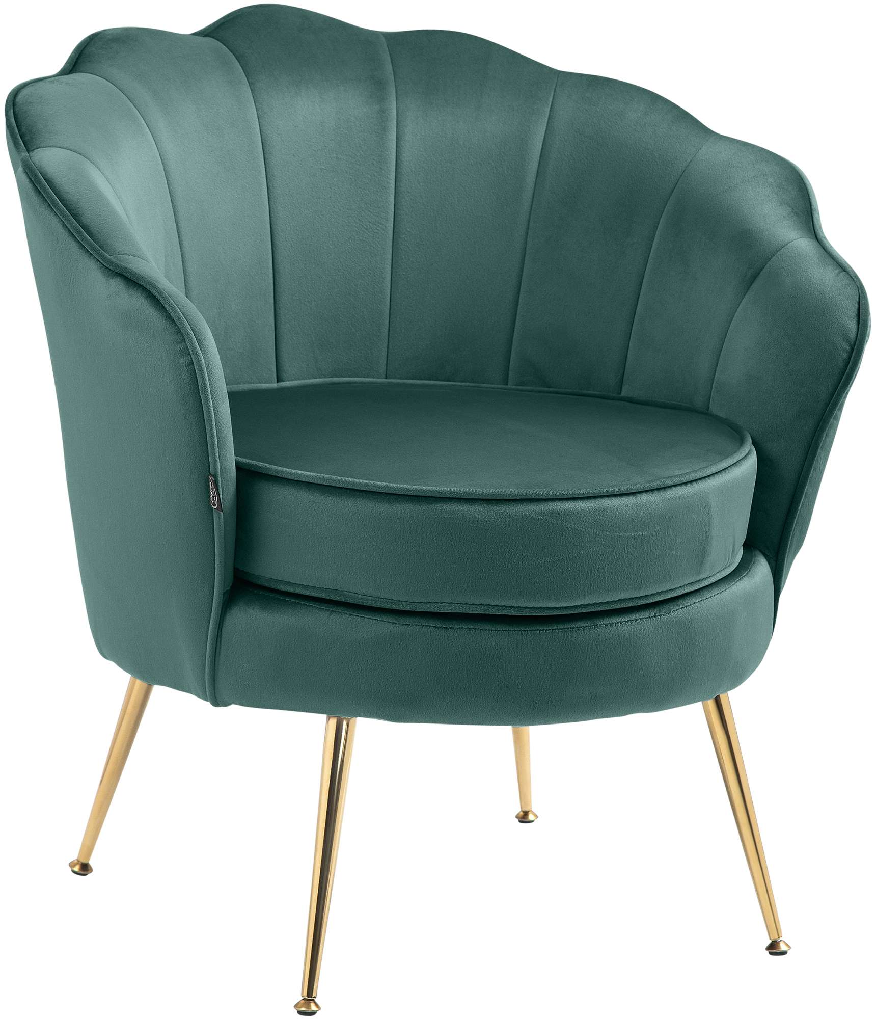 Fauteuil met Fluwelen Bekleding - Stoel - Hoog Zitcomfort & Nostalgisch Design Kleur groen