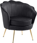 Fauteuil met Fluwelen Bekleding - Stoel - Hoog Zitcomfort & Nostalgisch Design Kleur zwart