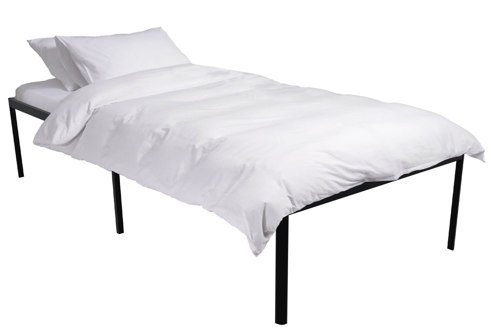 Metalen Bed, Stalen Bedframe, Veel Opbergruimte Onderbed - Modern en Minimalistisch Design Kleur zwart Maat