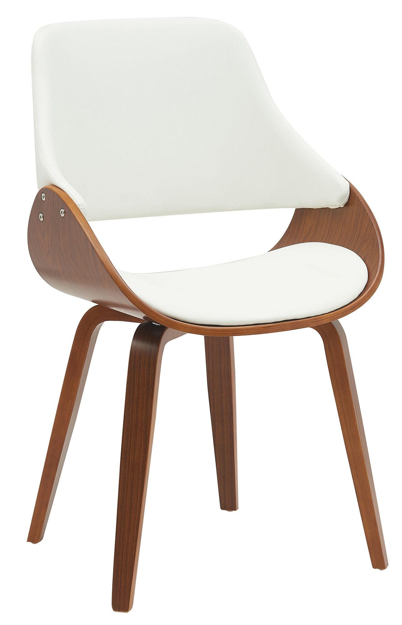 Eetkamerstoel - Dining Chair - Comfortabel Design, Luxueuze Zithoek voor Woonruimte Kleur walnoot/wit Materiaal kunstleer