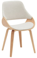 Eetkamerstoel - Dining Chair - Comfortabel Design, Luxueuze Zithoek voor Woonruimte Kleur natuur/creme Materiaal Stof