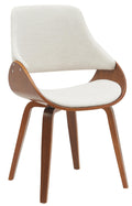 Eetkamerstoel - Dining Chair - Comfortabel Design, Luxueuze Zithoek voor Woonruimte Kleur walnoot/creme Materiaal Stof
