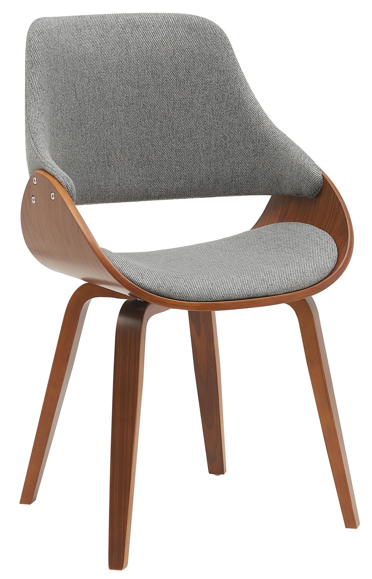 Eetkamerstoel - Dining Chair - Comfortabel Design, Luxueuze Zithoek voor Woonruimte Kleur walnoot/donkergrijs Materiaal Stof