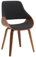 Eetkamerstoel - Dining Chair - Comfortabel Design, Luxueuze Zithoek voor Woonruimte Kleur walnoot/zwart Materiaal Stof