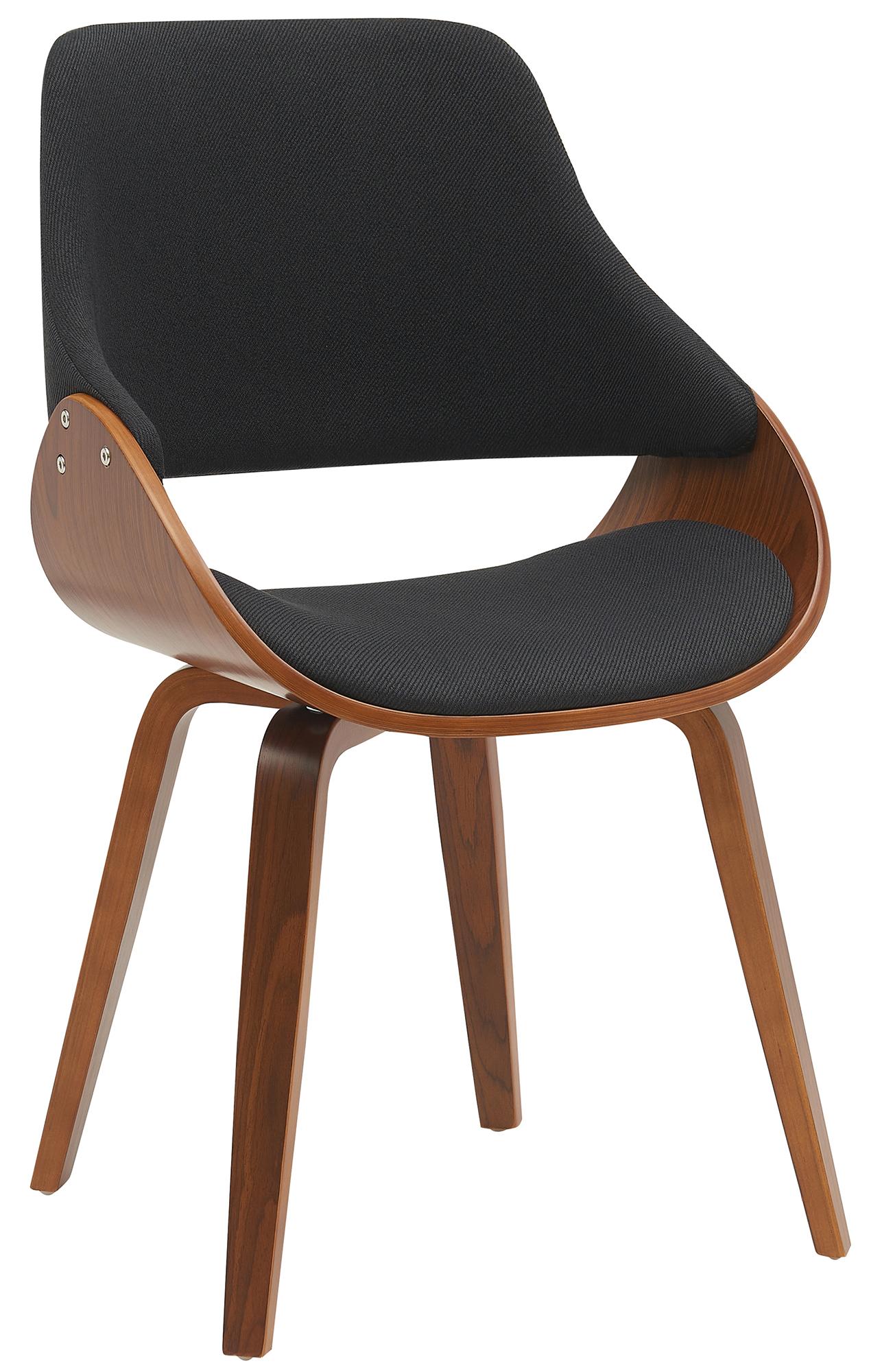 Eetkamerstoel - Dining Chair - Comfortabel Design, Luxueuze Zithoek voor Woonruimte Kleur walnoot/zwart Materiaal Stof
