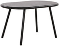 Moderne Loungetafel - Buitentafel - Roestvrije Metalen Poten, Weerbestendig - Recycled Kunststof Kleur zwart