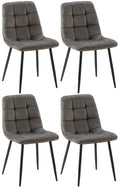 4-delige Set Eetkamerstoelen - Keukenstoelen - Comfortabele Bekleding Kleur antraciet