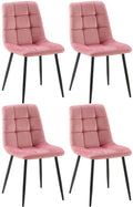 4-delige Set Eetkamerstoelen - Keukenstoelen - Comfortabele Bekleding Kleur roos