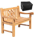Teakhouten Bank 120 cm - Tuinmeubel - Inclusief Beschermhoes voor Duurzaamheid Inhoud set Florida